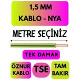 Öznur 1,5 Mm Nya Kablo Metre Seçenekli (Sarı-Yeşil)