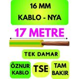 Öznur 16 mm Nya Kablo Metre Seçenekli (Sarı-Yeşil) - 17 METRE
