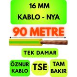 Öznur 16 mm Nya Kablo Metre Seçenekli (Sarı-Yeşil) - 90 METRE