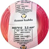Öznur 2.5 mm 100MT Kırmızı Nya Öznur Elektrik ve Tesisat Kablosu