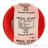Öznur 2.5 mm Nya Kırmızı 100 m %100 Bakır Kablo