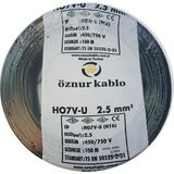 Öznur 2,5 mm Nya Elektrik Kablosu - 100 Metre Siyah Tek Damar Özelliği ile Güvenli Tesisat