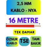 Öznur 2,5 mm Nya Kablo Metre Seçenekli (Kırmızı) - 16 METRE