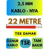 Öznur 2,5 mm Nya Kablo Metre Seçenekli (Kırmızı) - 22 METRE