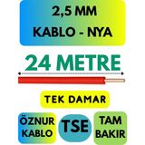 Öznur 2,5 mm Nya Kablo Metre Seçenekli (Kırmızı) - 24 METRE