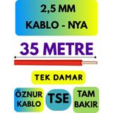 Öznur 2,5 mm Nya Kablo Metre Seçenekli (Kırmızı) - 35 METRE