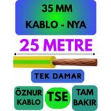 Öznur 25 mm Nya Kablo Metre Seçenekli (Sarı-Yeşil) - 35 METRE