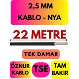 Öznur 2,5 mm Nya Kablo Metre Seçenekli (Siyah) - 22 METRE