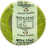Öznur 2,5 mm2 Nyaf H07V-K Bakır Kablo 100 m Sarı