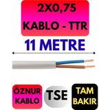 Öznur 2x0,75 Ttr Kablo Metre Seçenekli (Beyaz) - 11 METRE