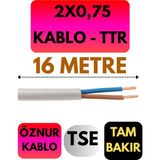 Öznur 2x0,75 Ttr Kablo Metre Seçenekli (Beyaz) - 16 METRE
