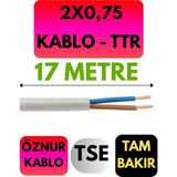 Öznur 2x0,75 Ttr Kablo Metre Seçenekli (Beyaz) - 17 METRE