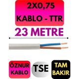 Öznur 2x0,75 Ttr Kablo Metre Seçenekli (Beyaz) - 23 METRE