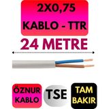 Öznur 2x0,75 Ttr Kablo Metre Seçenekli (Beyaz) - 24 METRE