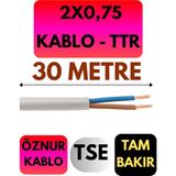 Öznur 2x0,75 Ttr Kablo Metre Seçenekli (Beyaz) - 30 METRE