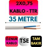 Öznur 2x0,75 Ttr Kablo Metre Seçenekli (Beyaz) - 35 METRE
