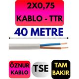 Öznur 2x0,75 Ttr Kablo Metre Seçenekli (Beyaz) - 40 METRE