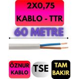 Öznur 2x0,75 Ttr Kablo Metre Seçenekli (Beyaz) - 60 METRE