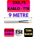 Öznur 2x0,75 Ttr Kablo Metre Seçenekli (Beyaz) - 9 METRE