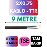Öznur 2x0,75 Ttr Kablo Metre Seçenekli (Siyah) - 9 METRE
