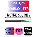 Öznur 2X0,75 Ttr Kablo Metre Seçenekli (Siyah)