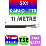 Öznur 2x1 Ttr Kablo (Siyah) Metre Seçenekli - 11 METRE