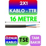 Öznur 2x1 Ttr Kablo (Siyah) Metre Seçenekli - 16 METRE