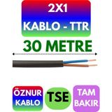 Öznur 2x1 Ttr Kablo (Siyah) Metre Seçenekli - 30 METRE