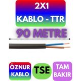 Öznur 2x1 Ttr Kablo (Siyah) Metre Seçenekli - 90 METRE