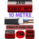 Öznur 2X10 Nyy (Yeraltı Kablosu) Metre Seçenekli - 10 METRE