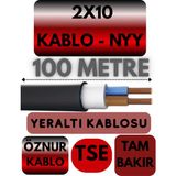 Öznur 2X10 Nyy (Yeraltı Kablosu) Metre Seçenekli - 100 METRE