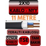 Öznur 2X10 Nyy (Yeraltı Kablosu) Metre Seçenekli - 11 METRE