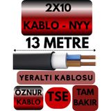 Öznur 2X10 Nyy (Yeraltı Kablosu) Metre Seçenekli - 13 METRE