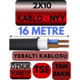 Öznur 2X10 Nyy (Yeraltı Kablosu) Metre Seçenekli - 16 METRE