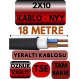 Öznur 2X10 Nyy (Yeraltı Kablosu) Metre Seçenekli - 18 METRE