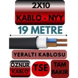 Öznur 2X10 Nyy (Yeraltı Kablosu) Metre Seçenekli - 19 METRE