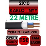 Öznur 2X10 Nyy (Yeraltı Kablosu) Metre Seçenekli - 22 METRE