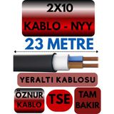 Öznur 2X10 Nyy (Yeraltı Kablosu) Metre Seçenekli - 23 METRE