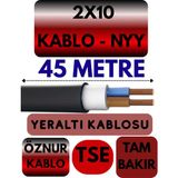Öznur 2X10 Nyy (Yeraltı Kablosu) Metre Seçenekli - 45 METRE