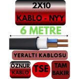 Öznur 2X10 Nyy (Yeraltı Kablosu) Metre Seçenekli - 6 METRE