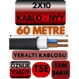 Öznur 2X10 Nyy (Yeraltı Kablosu) Metre Seçenekli - 60 METRE