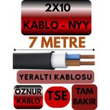 Öznur 2X10 Nyy (Yeraltı Kablosu) Metre Seçenekli - 7 METRE