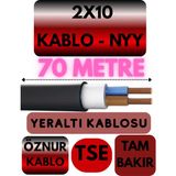 Öznur 2X10 Nyy (Yeraltı Kablosu) Metre Seçenekli - 70 METRE