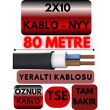 Öznur 2X10 Nyy (Yeraltı Kablosu) Metre Seçenekli - 80 METRE