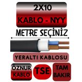 Öznur 2X10 Nyy (Yeraltı Kablosu) Metre Seçenekli