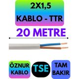 Öznur 2x1,5 Ttr Kablo (Beyaz) Metre Seçenekli - 20 METRE