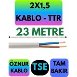 Öznur 2x1,5 Ttr Kablo (Beyaz) Metre Seçenekli - 23 METRE