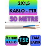Öznur 2x1,5 Ttr Kablo (Beyaz) Metre Seçenekli - 50 METRE