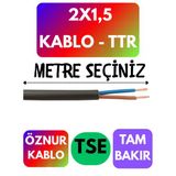 Öznur 2X1,5 Ttr Kablo Metre Seçenekli (Siyah)