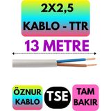 Öznur 2x2,5 Ttr Kablo (Beyaz) Metre Seçenekli - 13 METRE